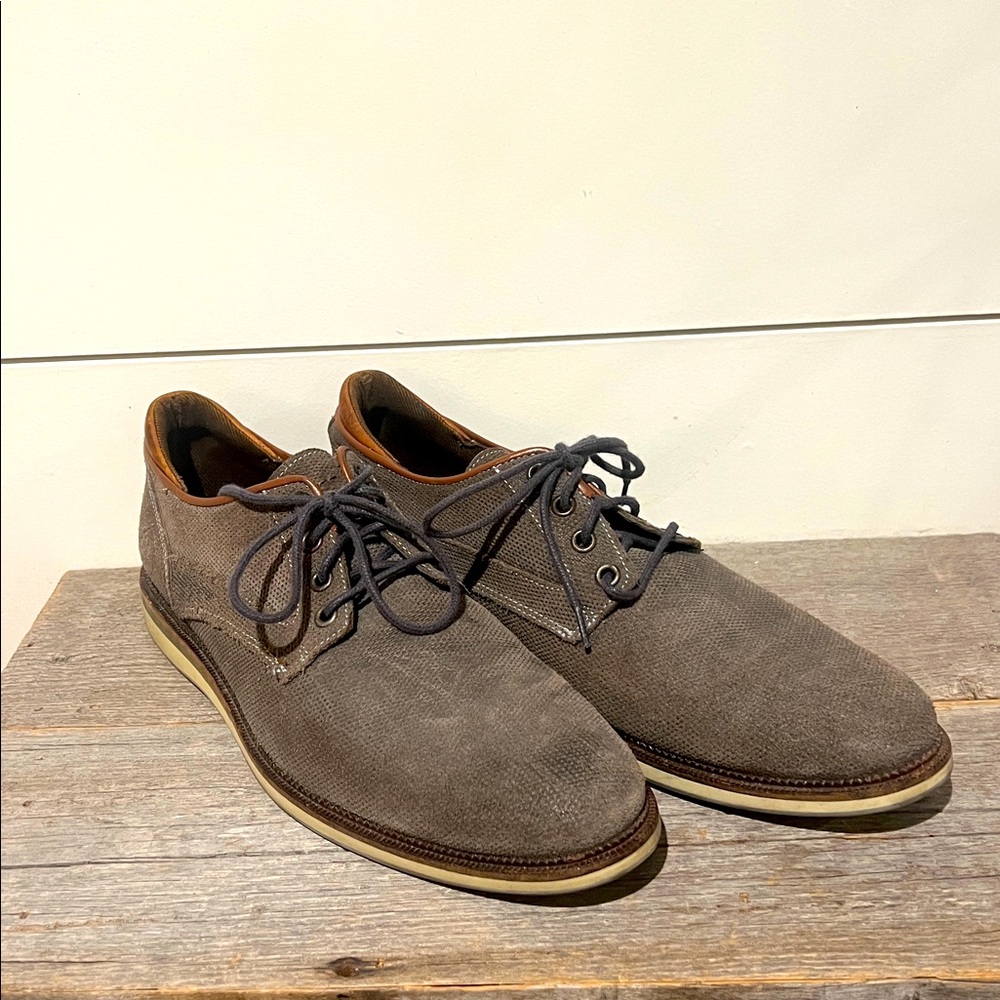 Bull Boxer Gray Daryll Oxford Shoes Mens size 9 Leather upper Casual Dress